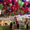 100 red and green balloons on ceiling 100 red and green balloons on ceiling