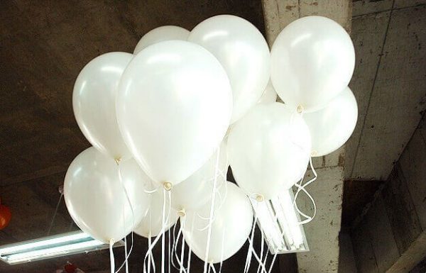 Helium Balloons White Bunch