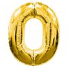 GOLD NUMBER 0 FOIL BALLOON