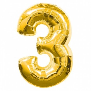 Foil Balloon Number 3 Gold Foil Balloon Number 3 Gold