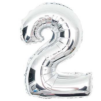 NUMBER 2 1 METRE FOIL BALLOON NUMBER 2 1 METRE FOIL BALLOON