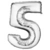 Foil Balloon Number 5 Silver
