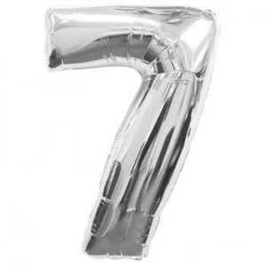 Foil Balloon Number 7 Silver