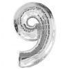 Foil Balloon Number 0 Silver