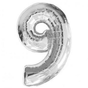 Foil Balloon Number 0 Silver