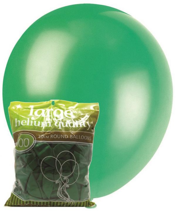 metallic green 28cm latex balloons