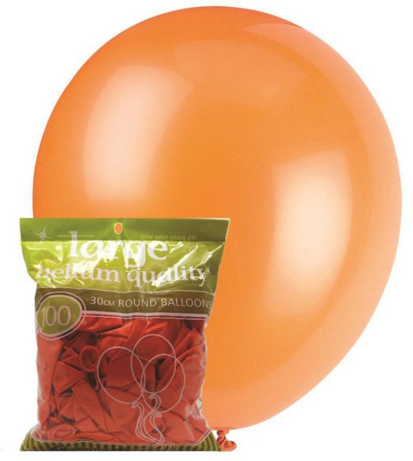 metallic orange 28cm latex balloons