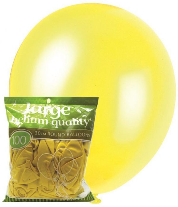 metallic yellow 28cm latex balloons