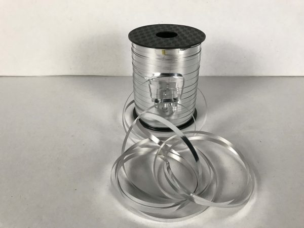 Metallic silver curling ribbon Metallic silver curling ribbon