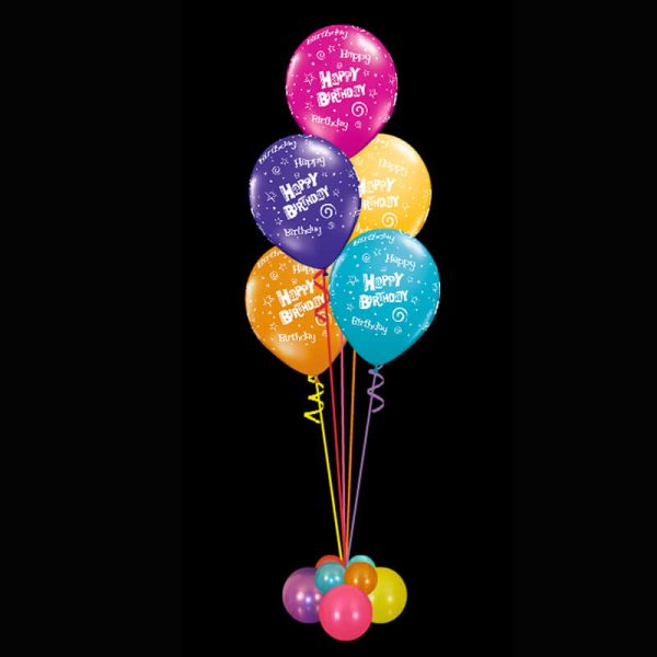 Bouquet of 5 helium happy birthday balloons Bouquet of 5 helium happy birthday balloons