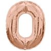 rose gold foil balloon number 0