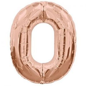 rose gold foil balloon number 0