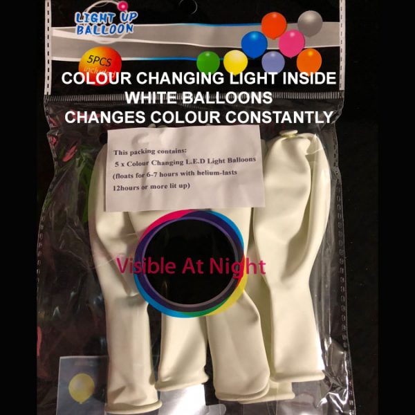 White balloon colour changing light