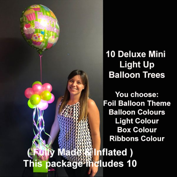 10 Deluxe Mini light up balloon trees