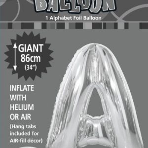 A Silver foil balloon letter 86cm helium filled
