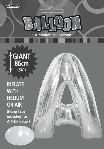 A Silver foil balloon letter 86cm helium filled A Silver foil balloon letter 86cm helium filled