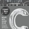 C Silver foil balloon letter 86cm helium filled