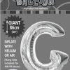 G Silver foil balloon letter 86cm helium filled