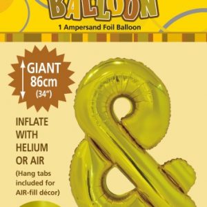 Ampersand Gold Foil Balloon 86cm helium filled