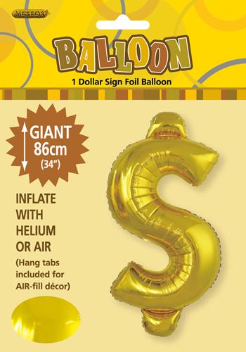 Gold Foil $ 86cm balloon letter helium filled Gold Foil $ 86cm balloon letter helium filled