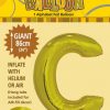 C Gold foil balloon letter 86cm helium filled