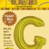 G Gold foil balloon letter 86cm helium filled