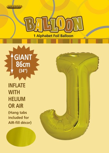 J Gold foil balloon letter helium filled J Gold foil balloon letter helium filled
