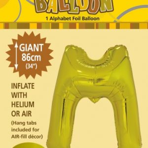 M43172-Alphabet Foil Balloon Insert-GOLD Mnt