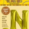 Gold Foil N 86cm balloon letter helium filled