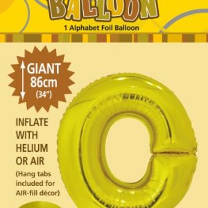 O Gold foil balloon letter 86cm helium filled