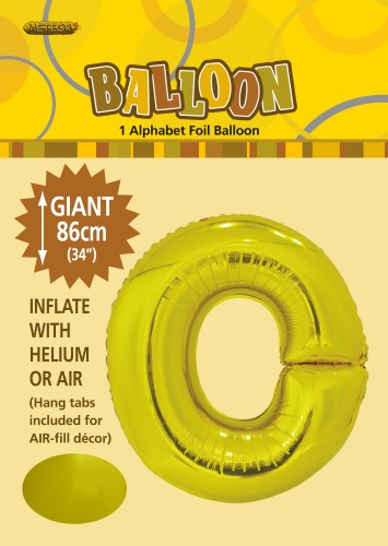 O Gold foil balloon letter 86cm helium filled O Gold foil balloon letter 86cm helium filled