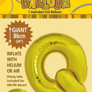 q gold foil balloon letter 86cm helium filled