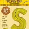 S Gold foil balloon letter 86cm helium filled