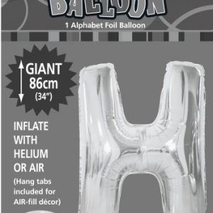 H Foil balloon letter 86cm helium filled