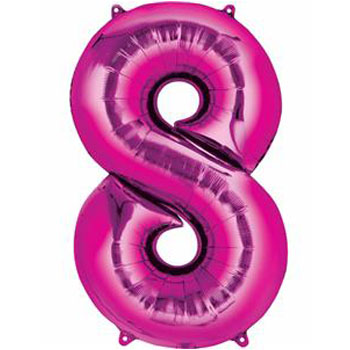 HOT PINK NUMBER 8 86CM HOT PINK NUMBER 8 86CM