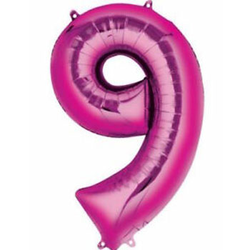 HOT PINK NUMBER 9 86CM HOT PINK NUMBER 9 86CM