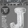 J Silver foil balloon letter 86cm helium filled