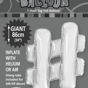 # Silver foil balloon letter 86cm helium filled
