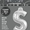 $ Silver foil balloon letter 86cm helium filled