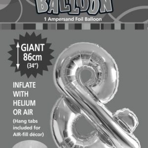 & SILVER FOIL BALLOON LETTER 86CM HELIUM FILLED