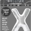 X Silver foil balloon letter 86cm helium filled