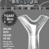 Y Silver foil balloon letter 86cm helium filled