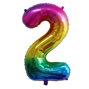 RAINBOW 2 86cm BALLOON NUMBER
