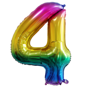 RAINBOW 4 86cm BALLOON NUMBER