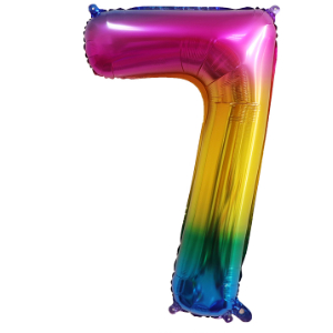RAINBOW 7 86cm BALLOON NUMBER