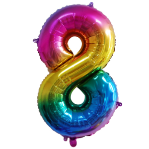 RAINBOW 9 86cm BALLOON NUMBER