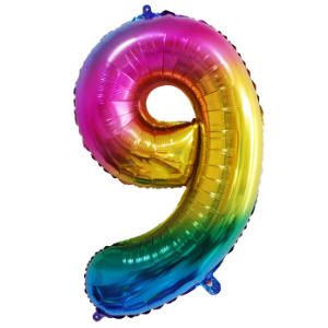 RAINBOW 9 86cm BALLOON NUMBER