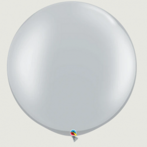 Metallic Silver 90cm latex balloon