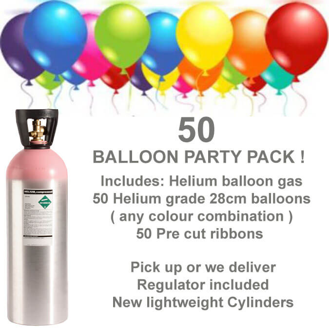 50 Balloon Helium Gas Kit Balloons Ribbons D I Y - Diy Helium Balloon Tank