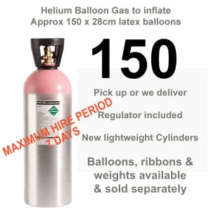 150 HELIUM CYLINDER 7 DAY HIRE